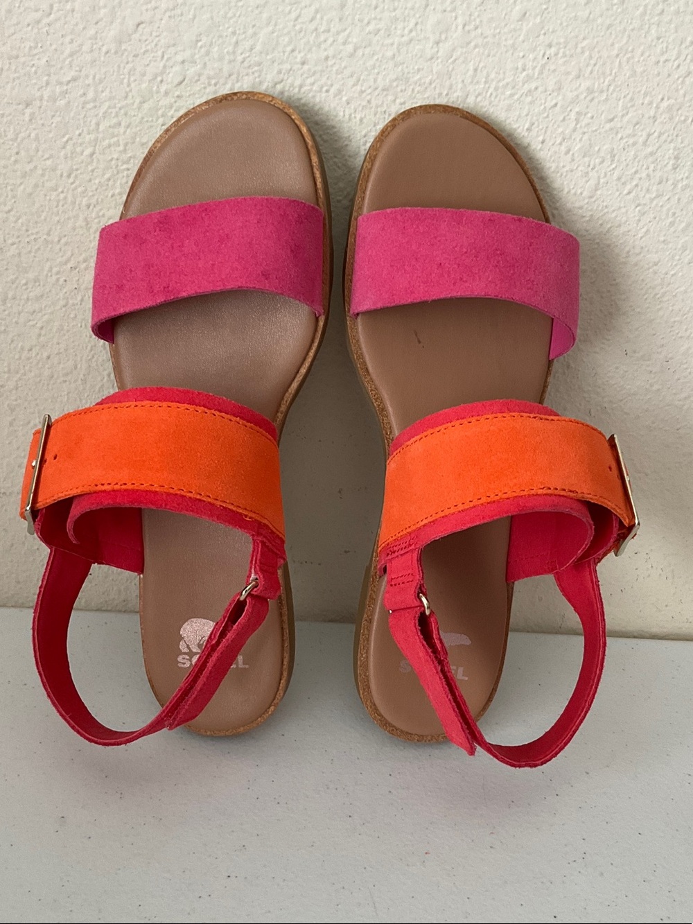 Sorel Two-Tone Ella III  Suede Slingback Sandals